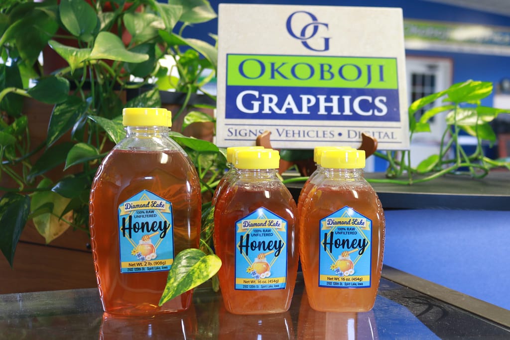 Diamond Lake Honey sold at Okoboji Graphics